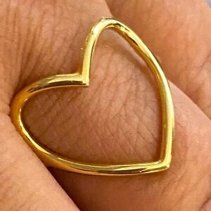 NEW BEAUTIFUL 14k Yellow Gold Large Open Heart Ring Size 7